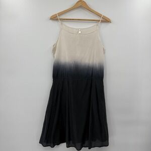 Women's  fluxus silk blend black white dress small‎